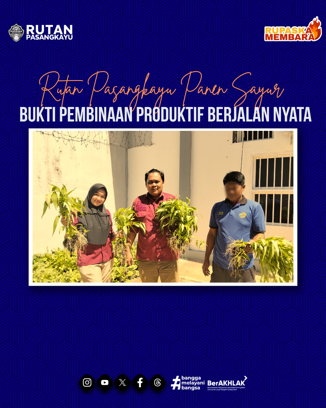 Rutan Pasangkayu Panen Sayur, Bukti Pembinaan Produktif Berjalan Nyata