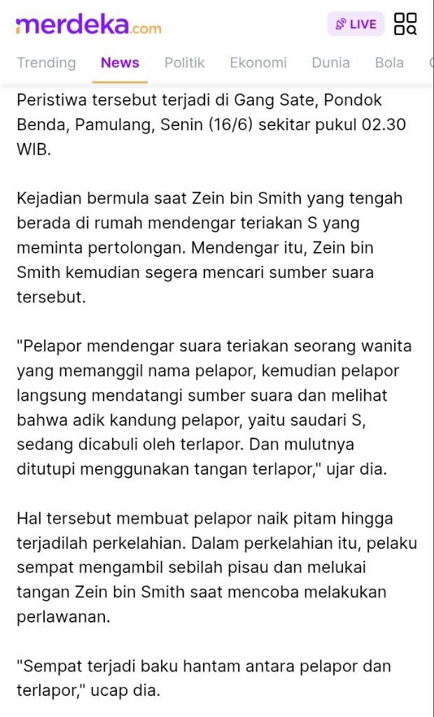 Diduga Jadi Korban Pengeroyokan, Adik Bahar Bin Smith Lapor Polisi.