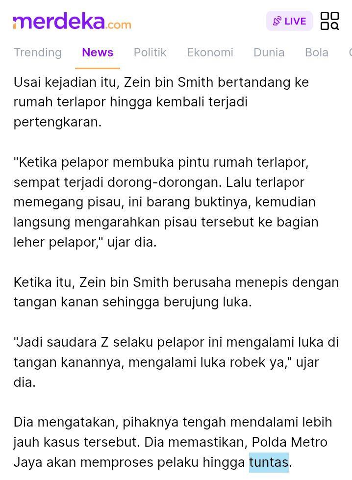 Diduga Jadi Korban Pengeroyokan, Adik Bahar Bin Smith Lapor Polisi.