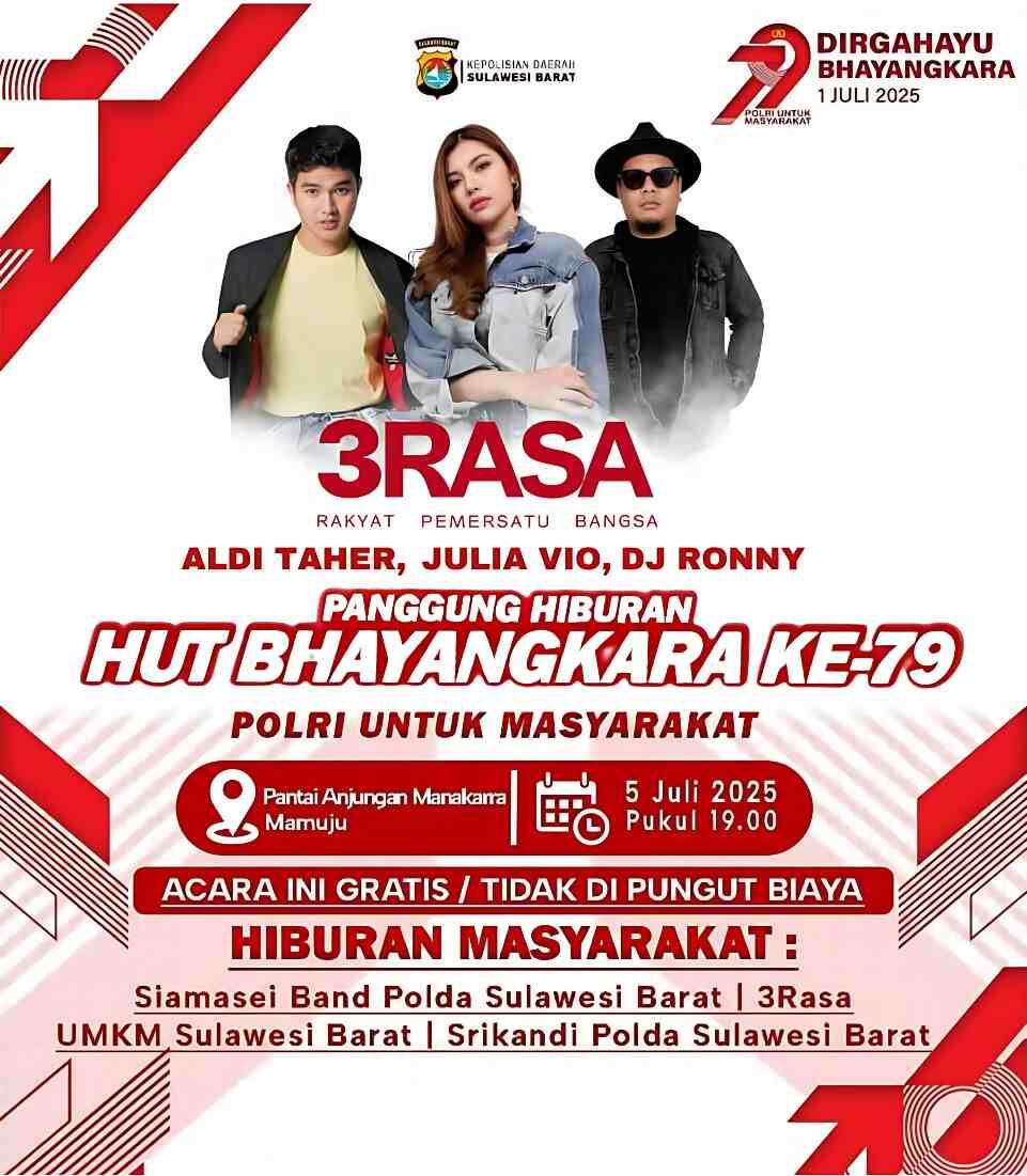 Aldi Taher, Julia Vio, dan DJ Ronny dalam Grup 3Rasa Siap Goyang Mamuju Sulbar