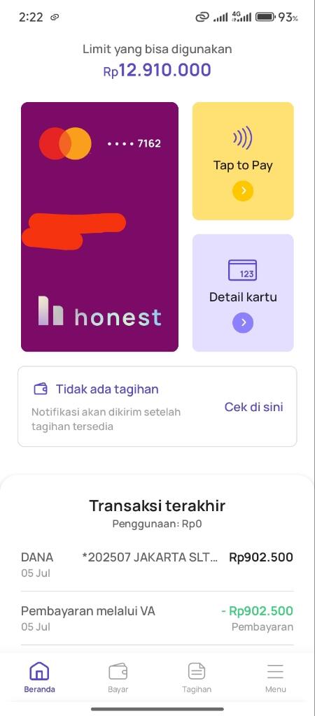 Apply Kartu Kredit Honest dengan my referral