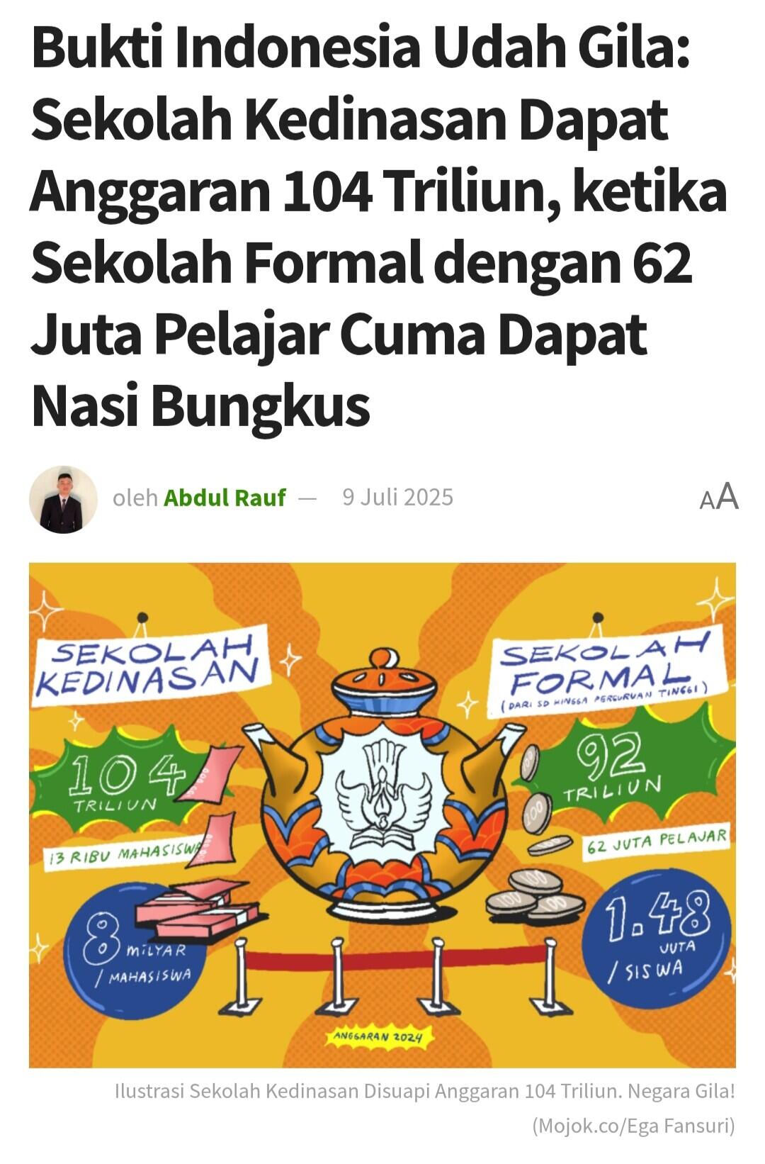 Suram! Sekolah Kedinasan yang Cuma 13 Ribu Orang Habiskan Dana Rp104,5 Triliun