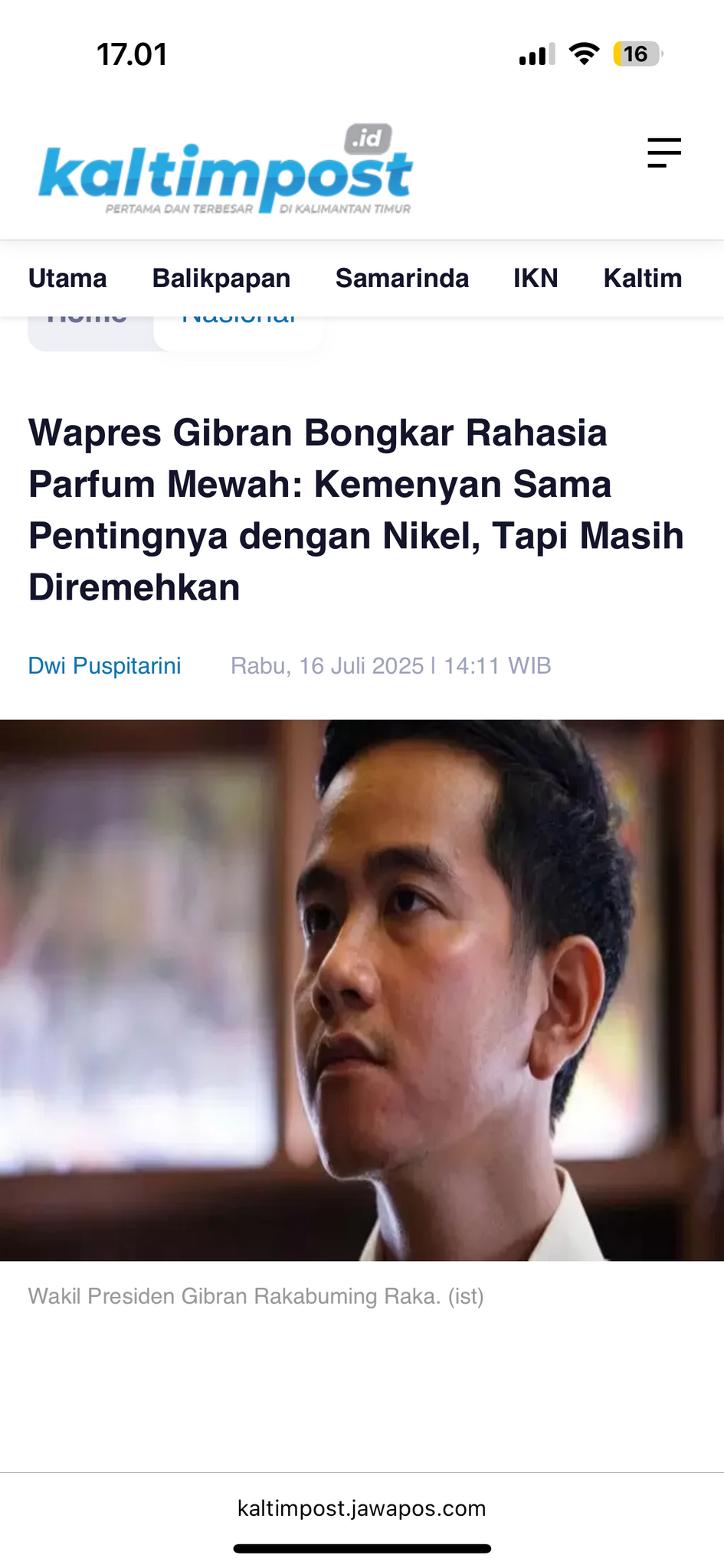 Wapres Gibran Bongkar Rahasia Parfum Mewah: Kemenyan Sama Pentingnya dengan Nikel
