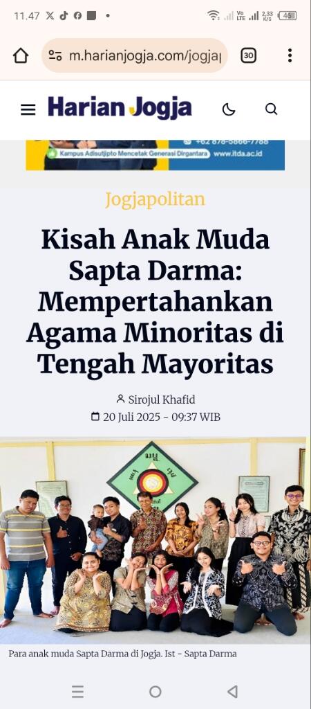 Kisah Anak Muda Sapta Darma: Mempertahankan Agama Minoritas di Tengah Mayoritas