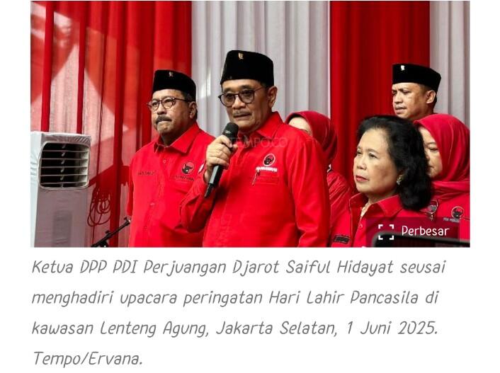 Djarot Sindir Hukum Tajam ke Tom Lembong dan Hasto, Tumpul ke Kasus Besar Lain