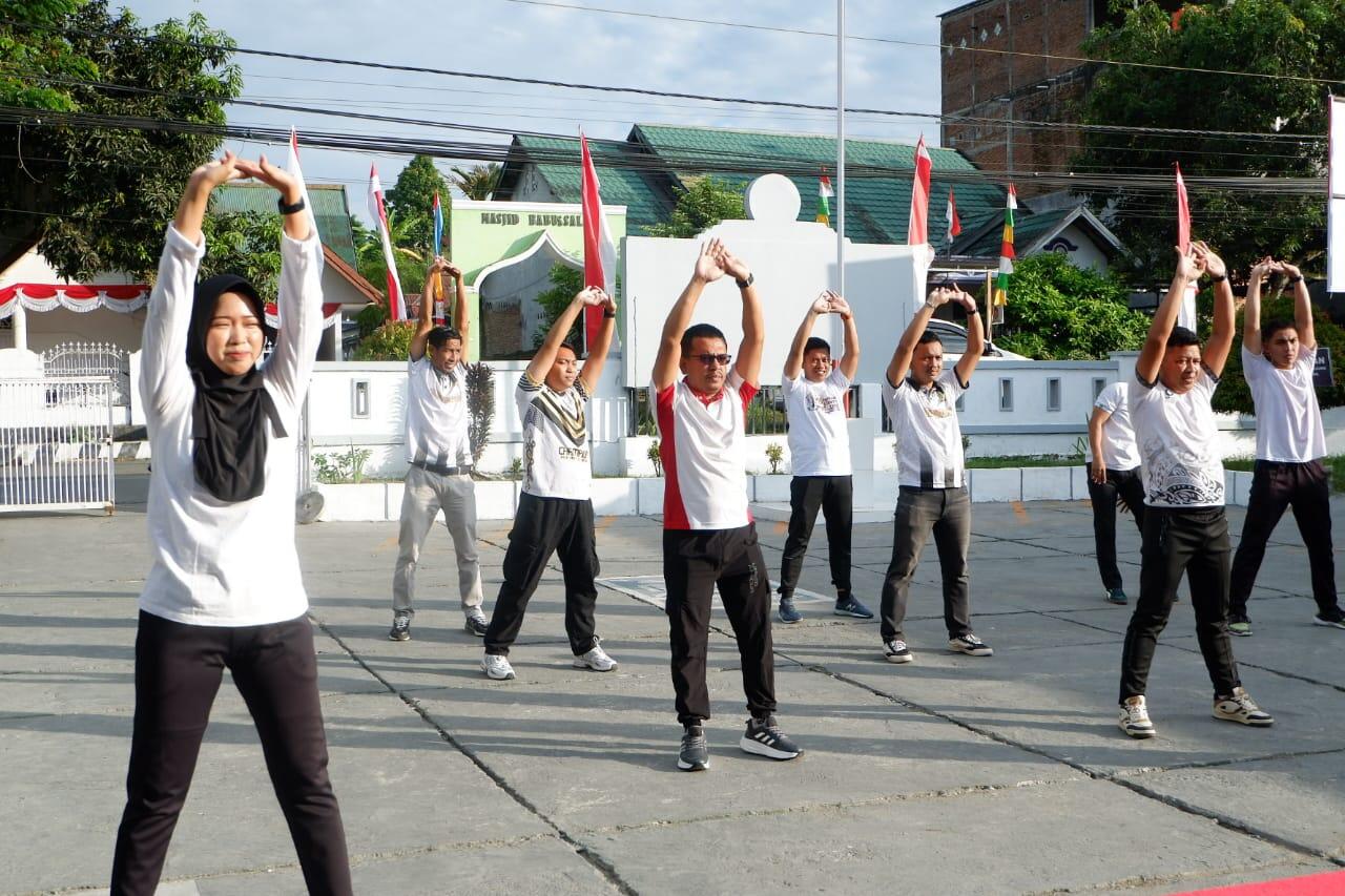 Jaga Kebugaran, Petugas Rutan Mamuju Gelar Senam Pagi Bersama