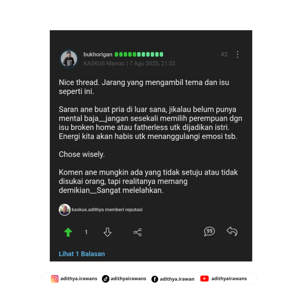 &#91;Diskusi Panas&#93; Menikahi Perempuan Broken Home, Mental Lemah Atau Dicerai Wanita