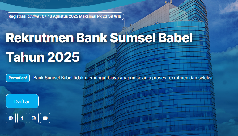 Lowongan Kerja Bank BPD Sumsel Babel