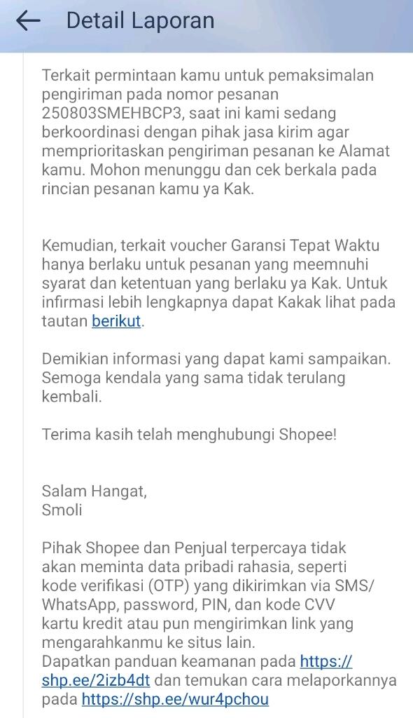 Belum Terima Paket Shopee