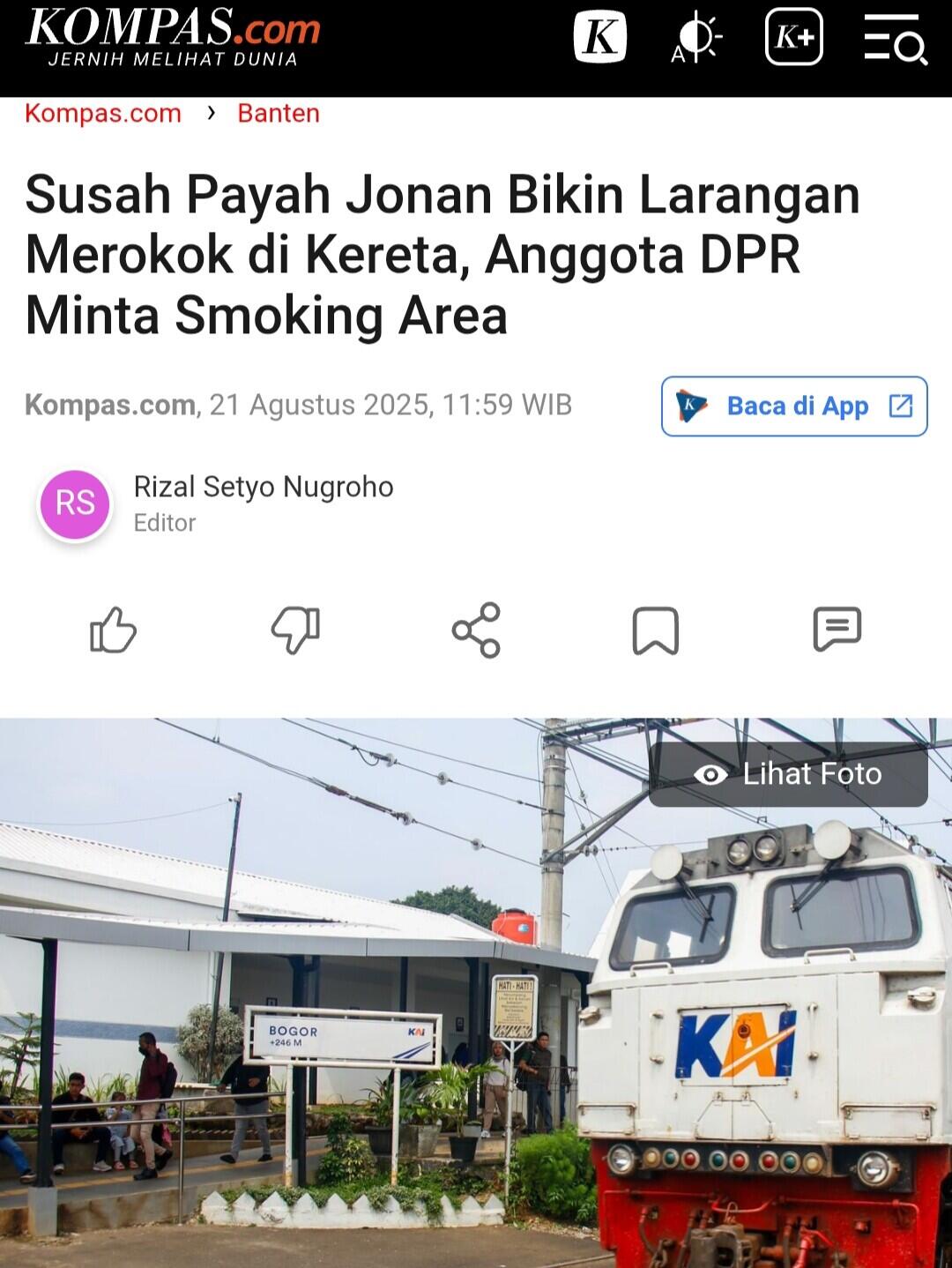 Nasim Khan, Anggota DPR RI yang Usulkan KAI Sediakan Gerbong Khusus Merokok -