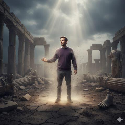 Penyandang arogansi dan keangkuhan meruntuhkan dirinya sendiri hingga tak berdaya,