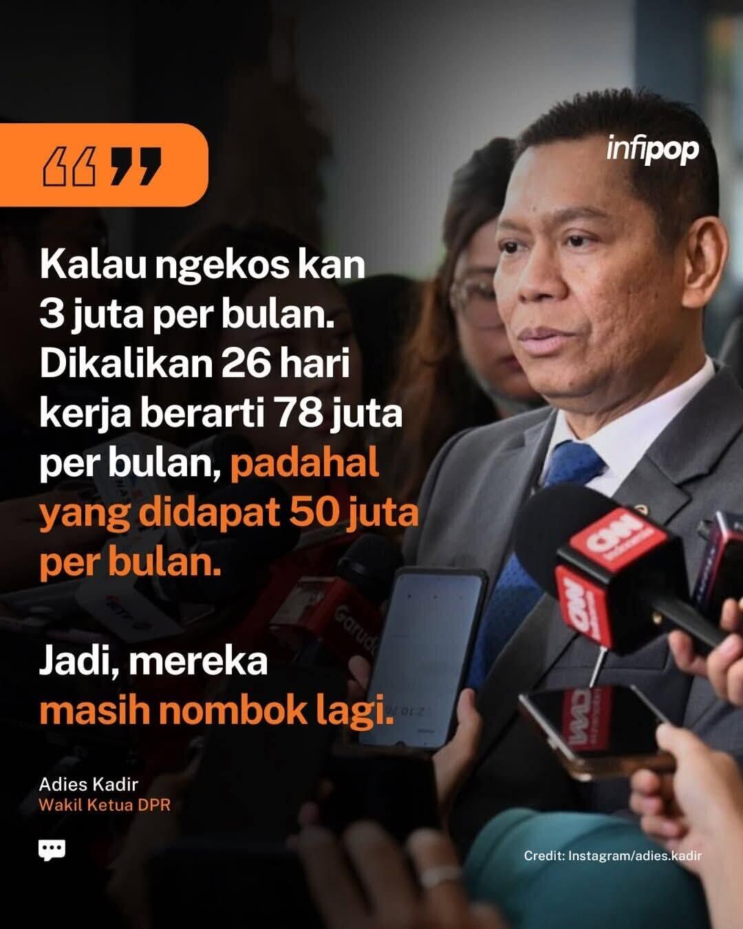 Adies Kadir Disorot Usai Sebut Butuh Rp78 Juta Buat Biaya Kos Anggota DPR