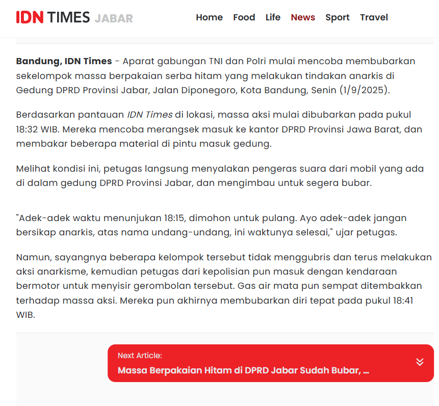 Penyebab Tembakan Gas Air Mata di Unisba dan Unpas Versi Polisi