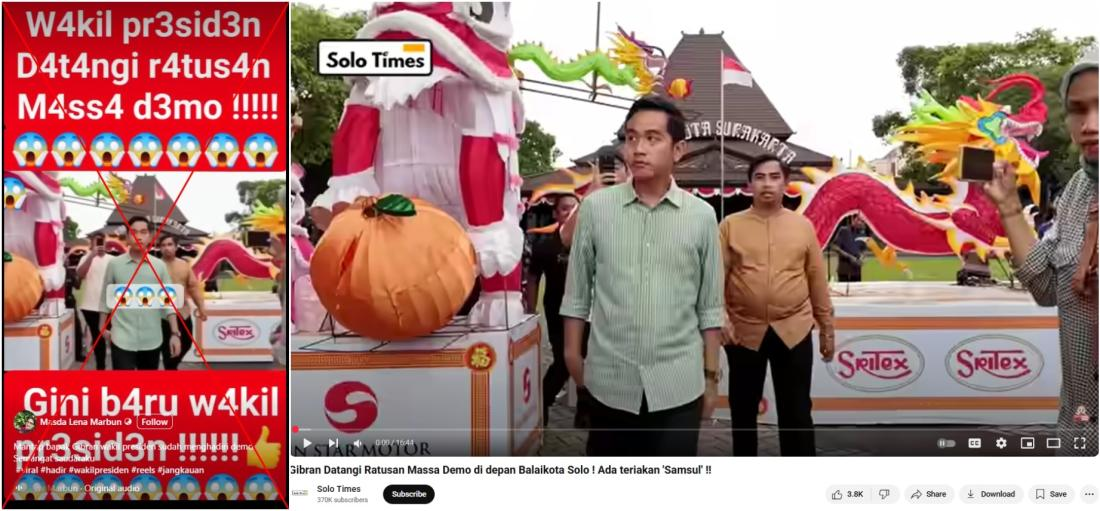 Video lama diklaim salah sebagai pertemuan Gibran dengan massa demo DPR