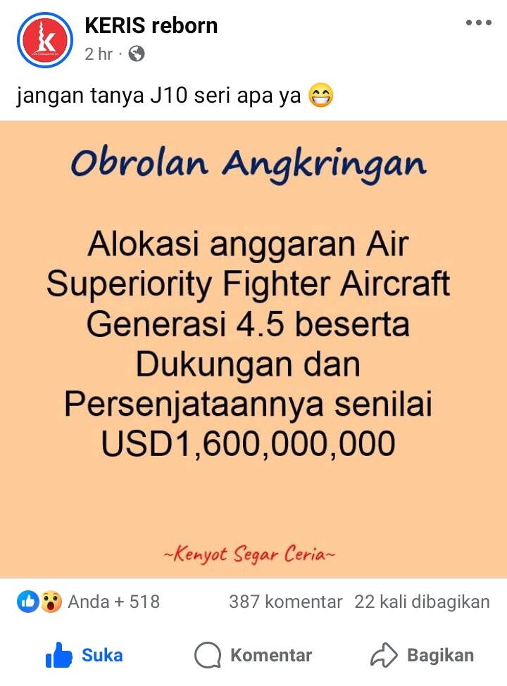 Diskusi Khusus: Anggaran untuk J-10 Senilai Rp 26 Triliun, Bagaimana Nasib F-15EX ?