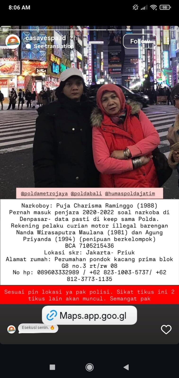 IG casavespa.id akun penipuan yang hobi doxxing korban dan sebar foto korban2nya