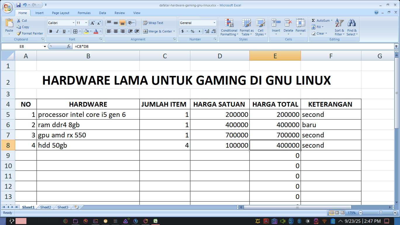 office 2007 di lutris gnu linux os secara sederhana