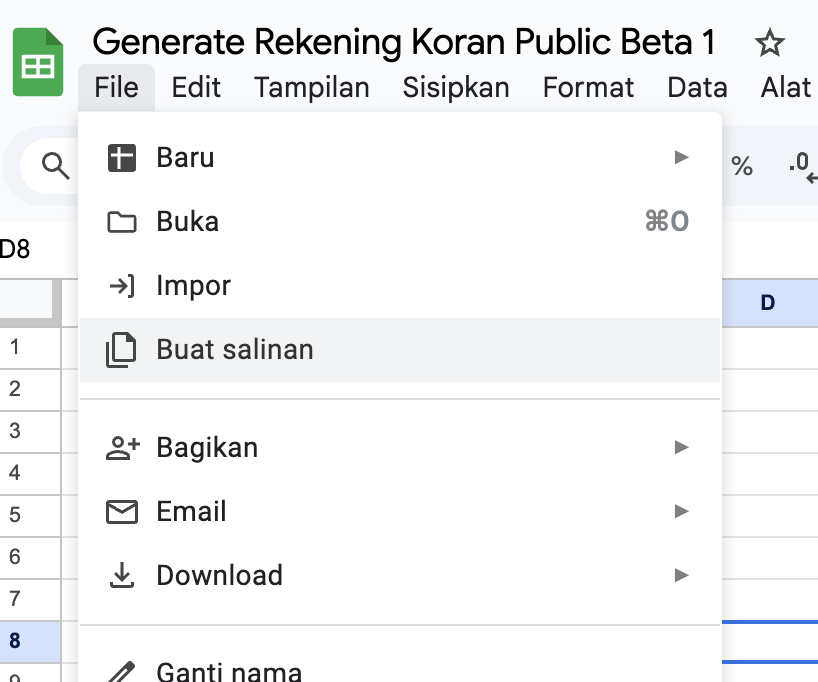 &#91;BETA&#93; Rekening Koran PDF to Google Sheet