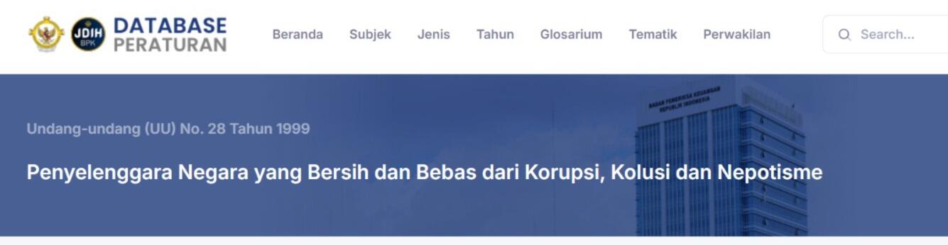 Pengenalan Dasar Hukum Pemberantasan Korupsi, Kolusi, dan Nepotisme (KKN)
