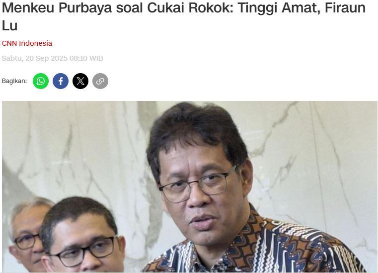 Sederet Rencana Menkeu Purbaya untuk Produsen Rokok Ilegal 