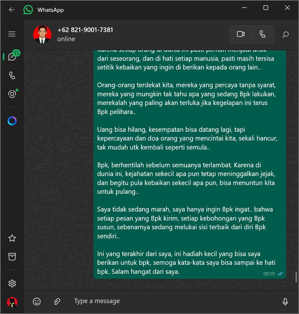 Mengetuk hati sorang penipu. Apakah bisa??