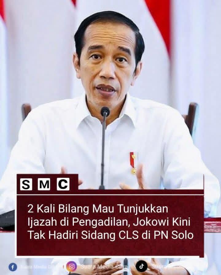 2 Kali Bilang Mau Tunjukkan Ijazah di Pengadilan, Jokowi Kini Tak Hadiri Sidang CLS 