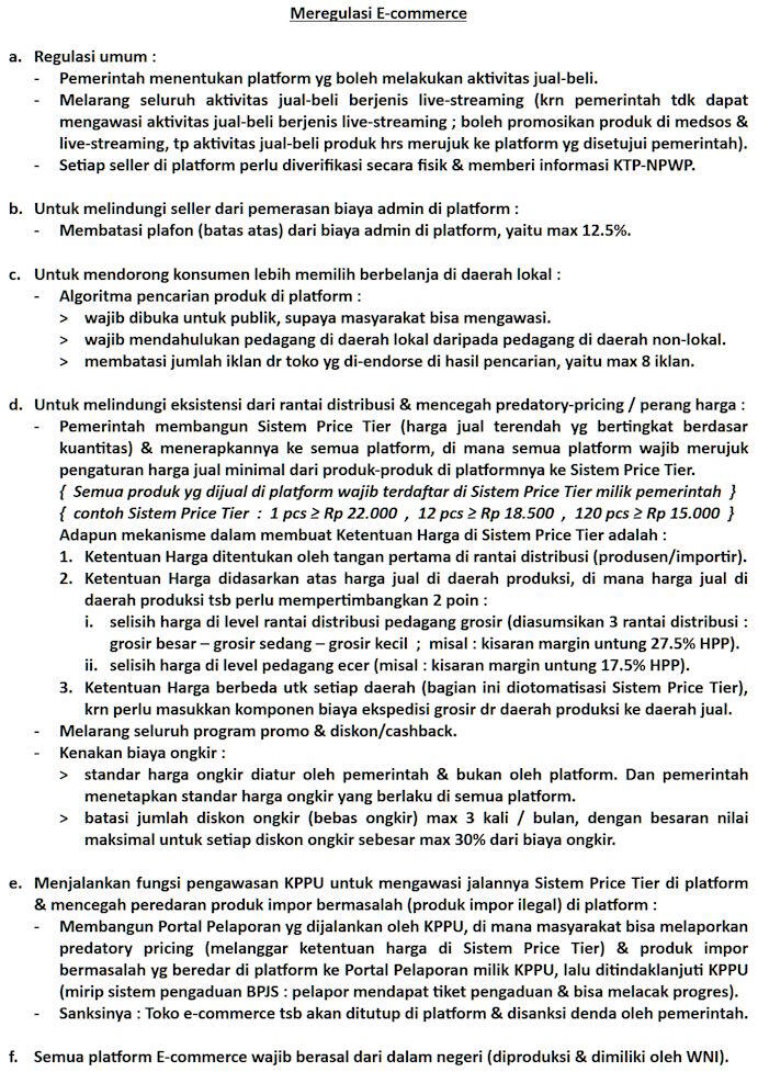 Bencana Ekonomi Akibat E-commerce Tanpa Regulasi