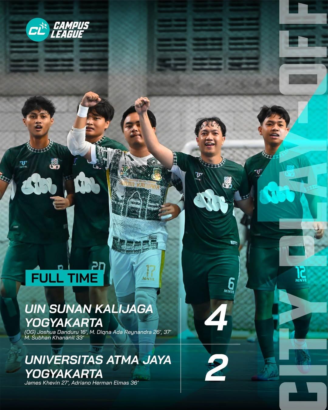 UIN Sunan Kalijaga Pukul Mundur UAJY Lewat Selisih 2 Gol