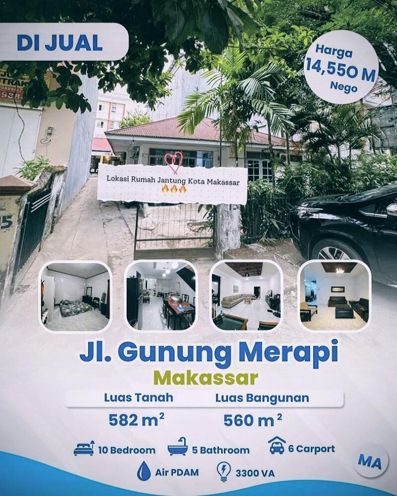 Rumah Dijual di Kota Makasar Dekat Pantai Losari, Phinisi Point Mall
