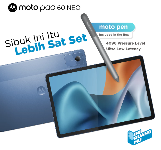 Moto Pad 60 Neo, Tablet 2 Jutaan dengan Dimensity 6300 dan Dukungan Stylus