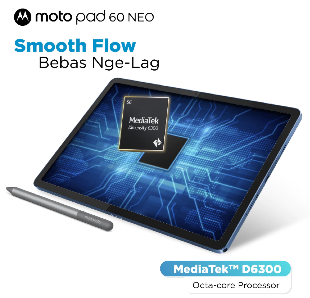 Moto Pad 60 Neo, Tablet 2 Jutaan dengan Dimensity 6300 dan Dukungan Stylus