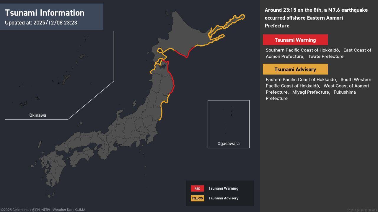 Gempa M 7,6 Guncang Jepang, Peringatan Tsunami 3 Meter Dikeluarkan