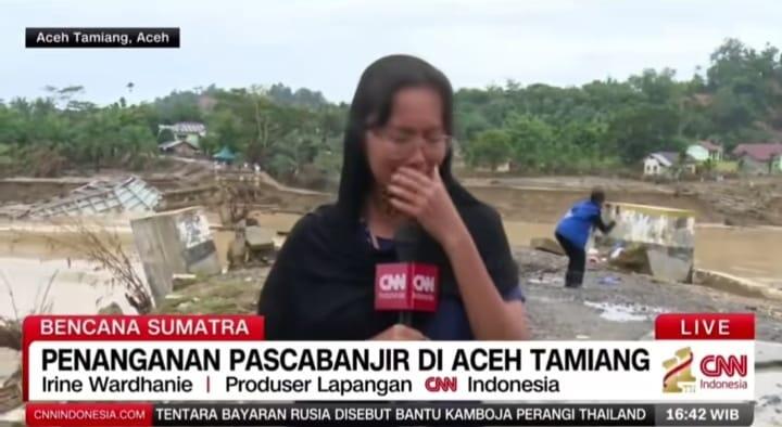 Reporter CNN Indonesia Menangis Saksikan Derita Warga Pascabanjir di Aceh Tamiang