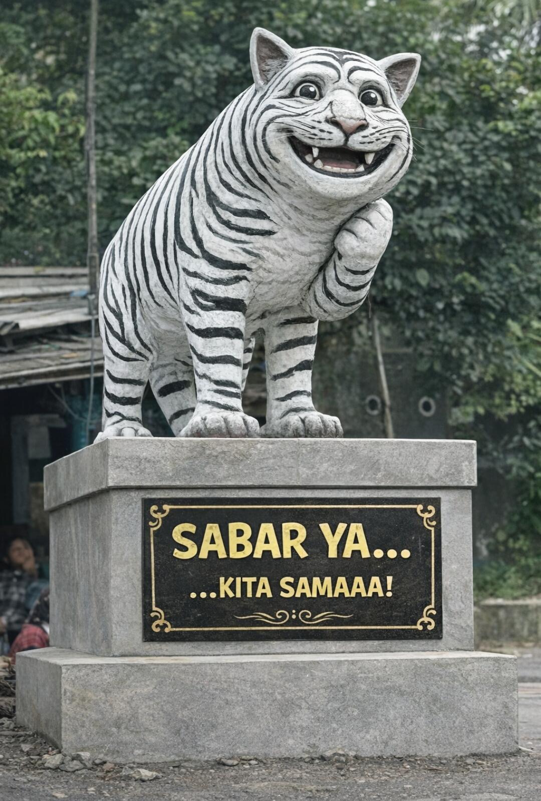 Negara Ini Disuruh Sabar oleh Patung Macan yang Sadar Diri