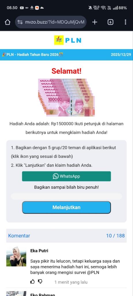 HATI2 PENIPUAN KUIS PLN TAHUN BARU 2026