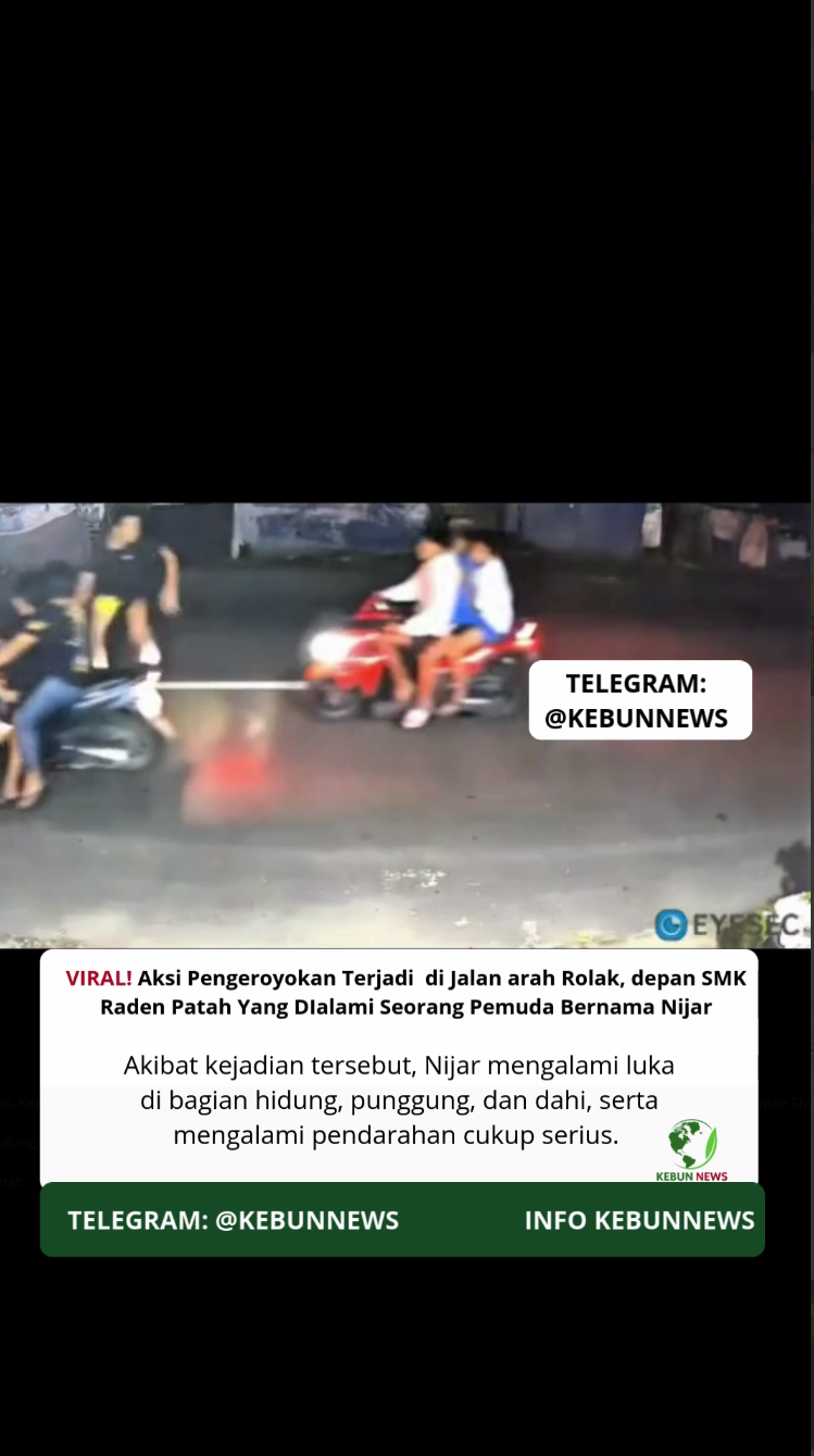 Viral! Pemuda Dikeroyok Hingga Berdarah di Depan SMK Raden Patah Mojokerto