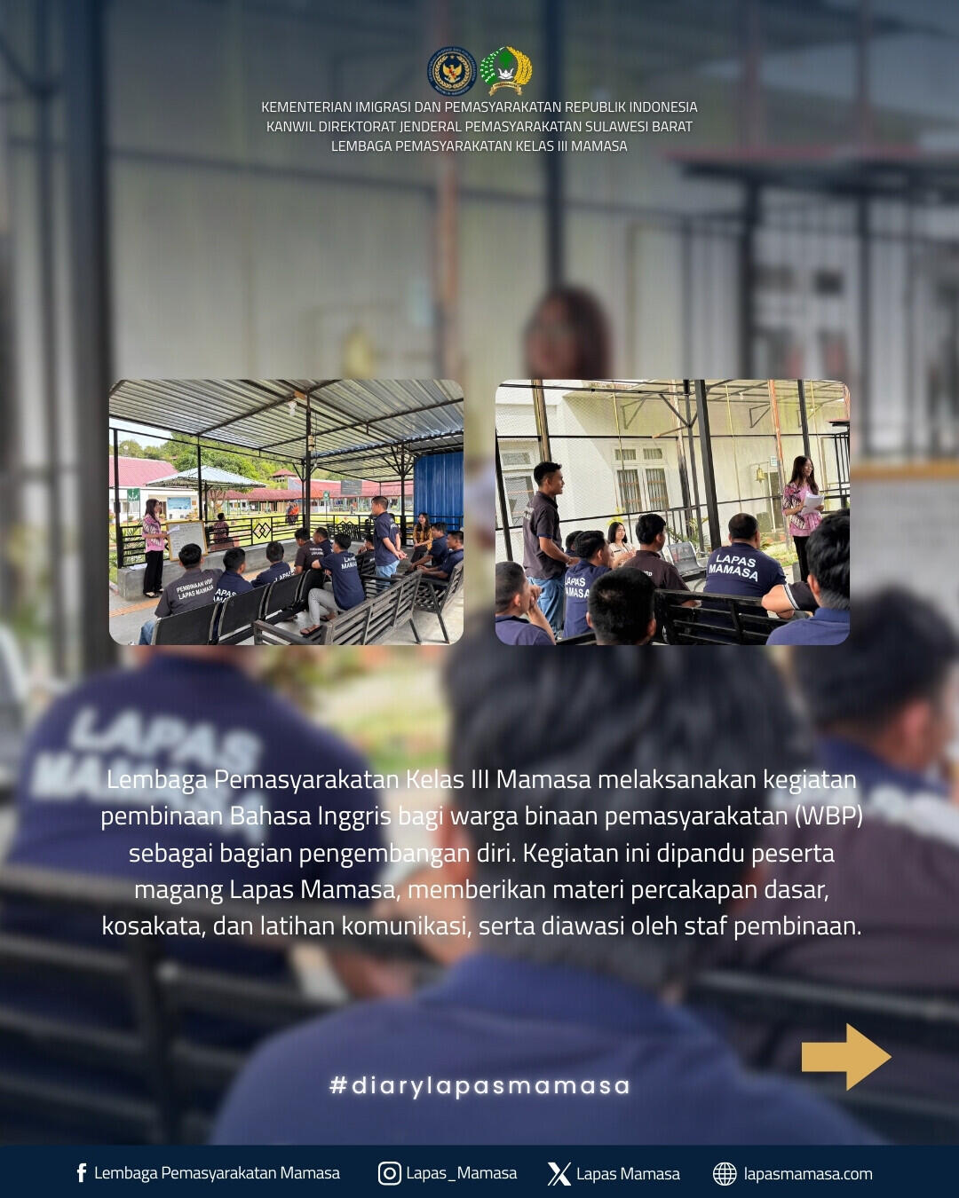 Belajar Bahasa Inggris Sebagai Bekal Perubahan WBP Lapas Mamasa