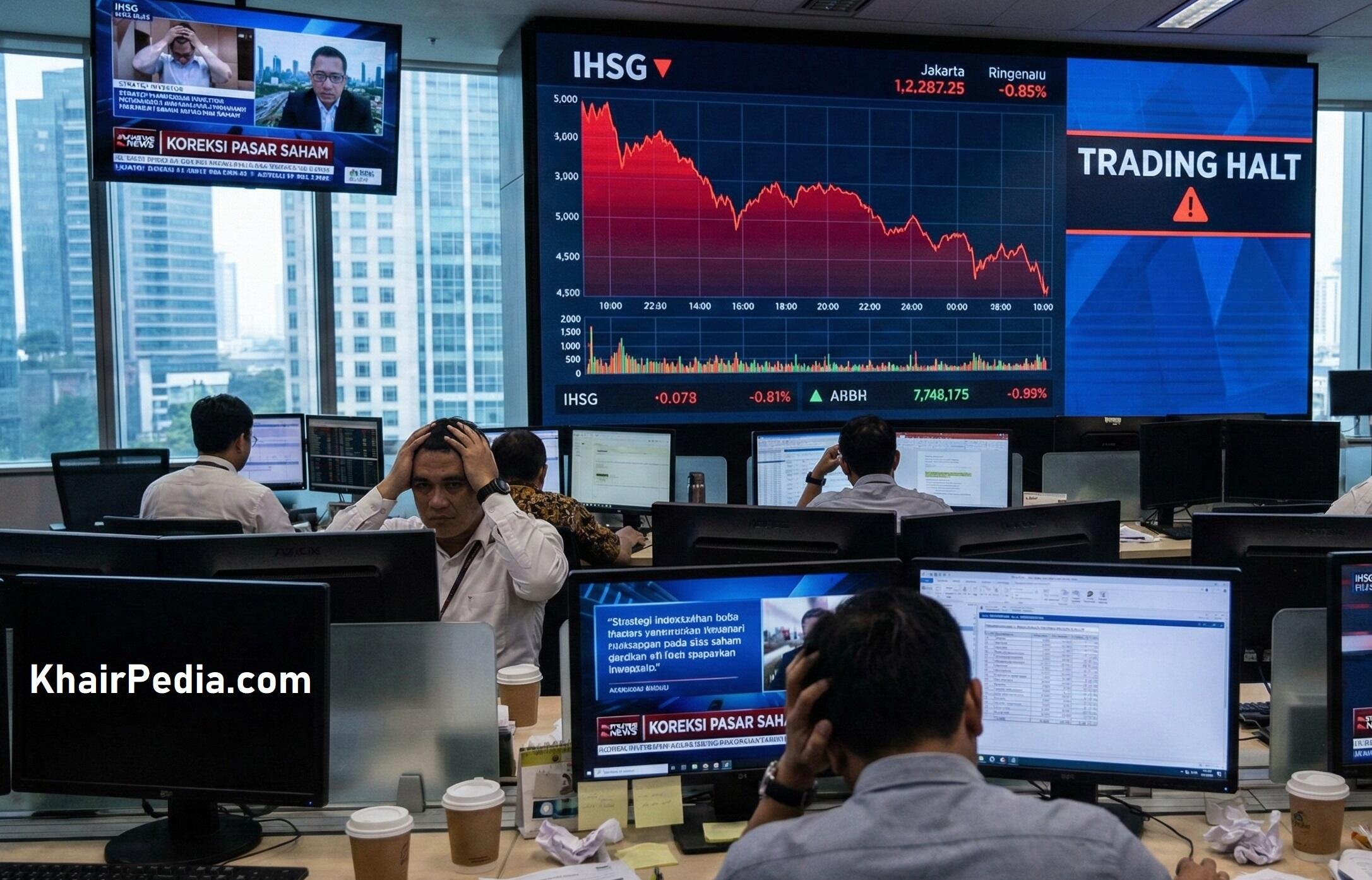 Strategi Investor Menghadapi IHSG Anjlok dan Trading Halt Saat Koreksi Saham
