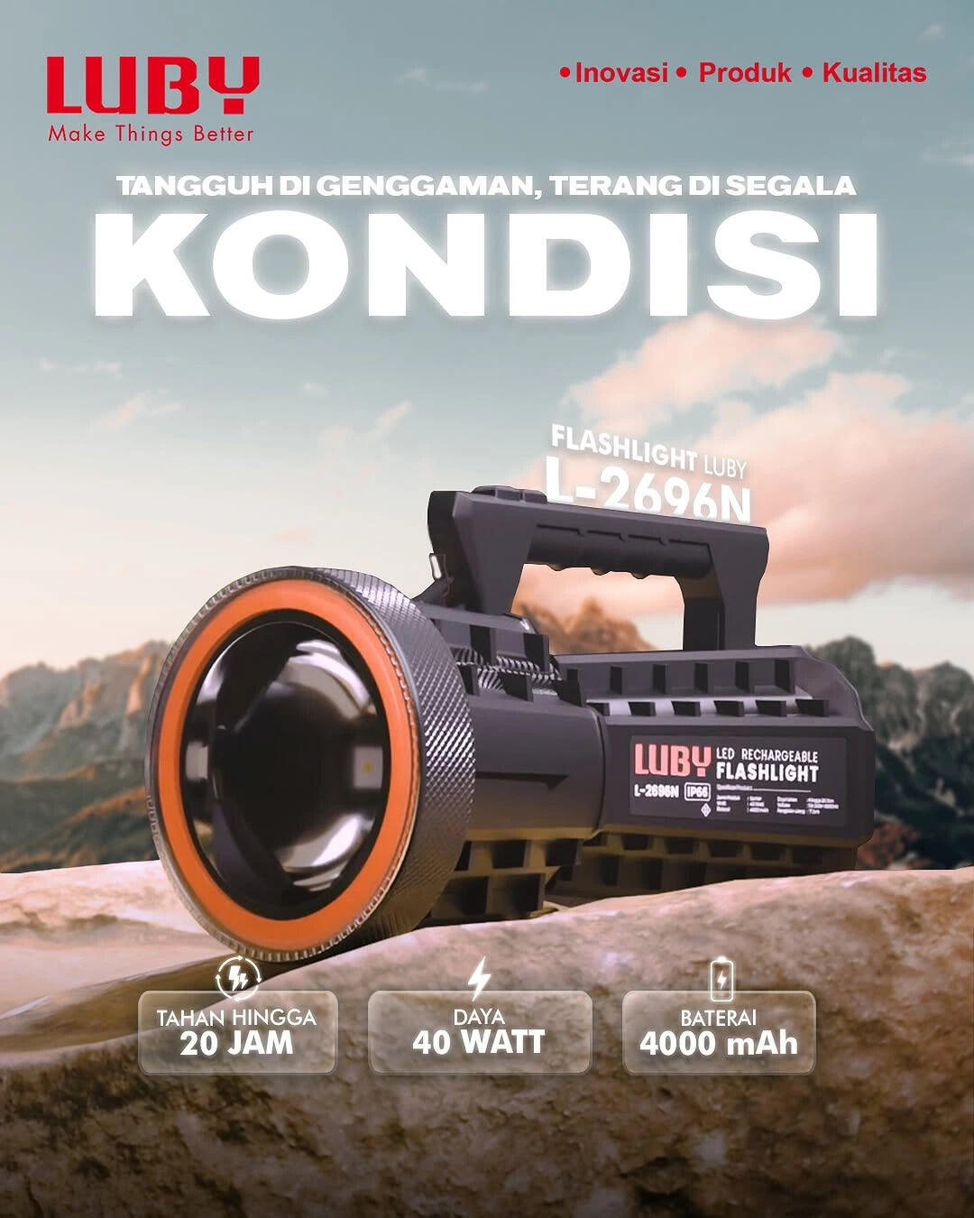 LUBY L-2696N: Evolusi Senter Modern dengan USB Type-C dan Baterai 4000mAh