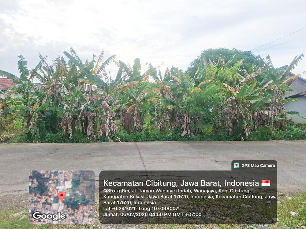 Jual Tanah di Cibitung Bekasi Depan Gerbang Perumahan Taman Wanasari Indah