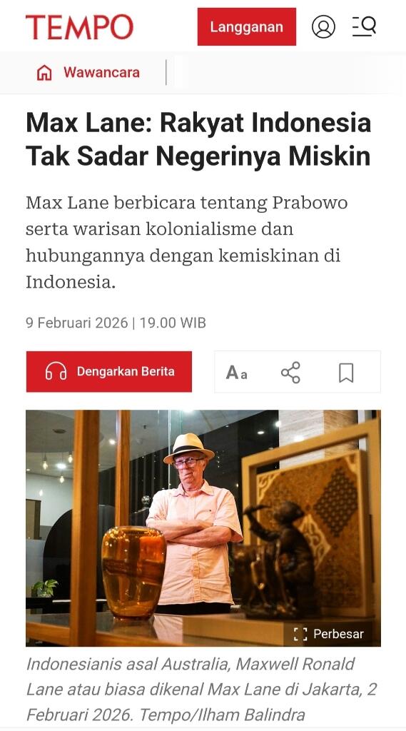 Max Lane: Rakyat Indonesia Tak Sadar Negerinya Miskin