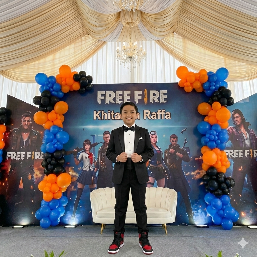 adek ane pengen disunat dan harus ada dekorasi khitanan free fire nya lagi