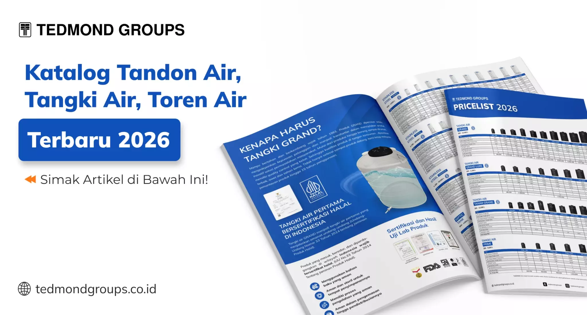Katalog Tandon Air, Tangki Air, Toren Air Terbaru 2026