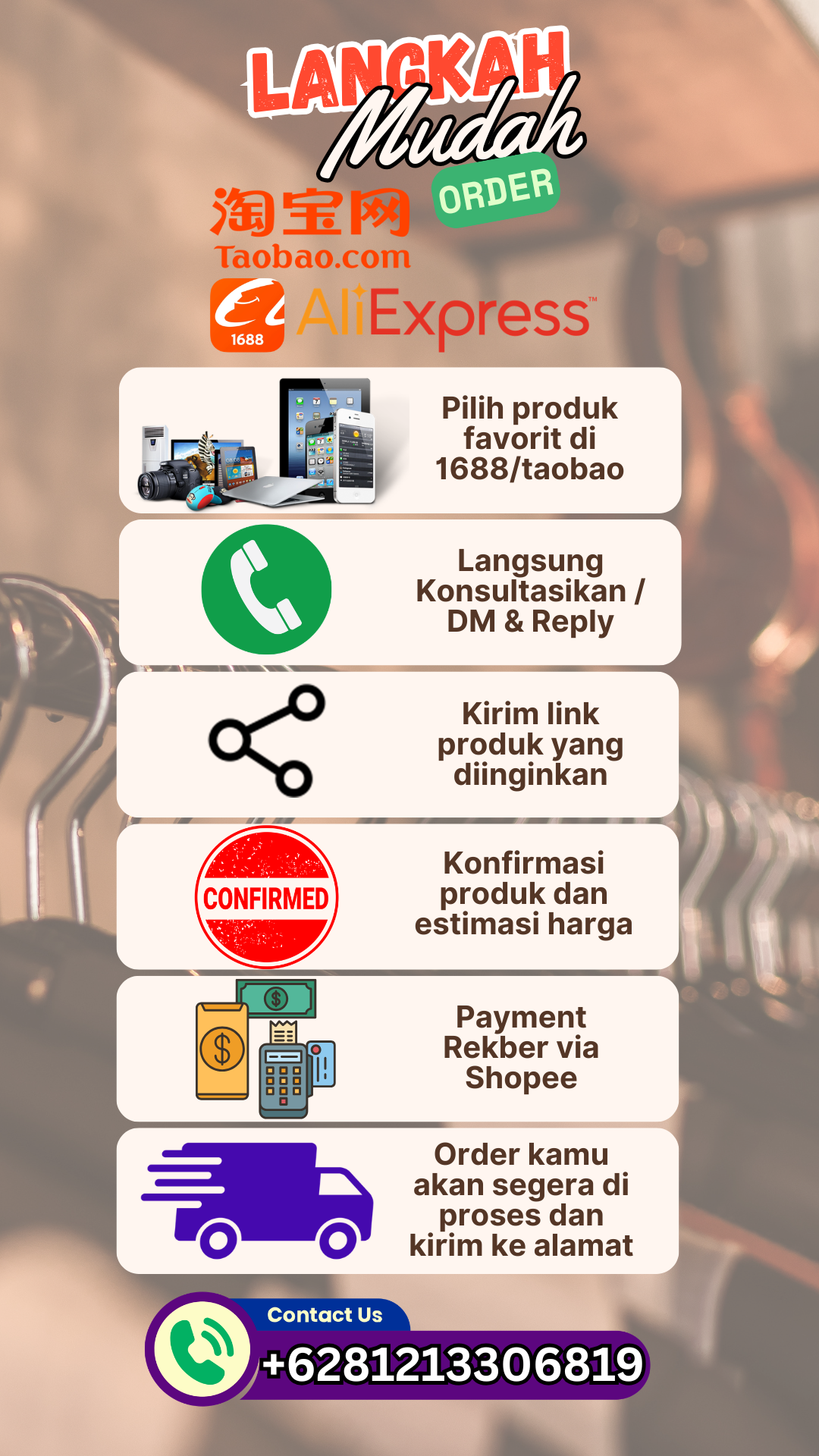 JASA ORDER TAOBAO/ALIEXPRESS ATAU PENGIRIMAN IMPOR DARI CHINA