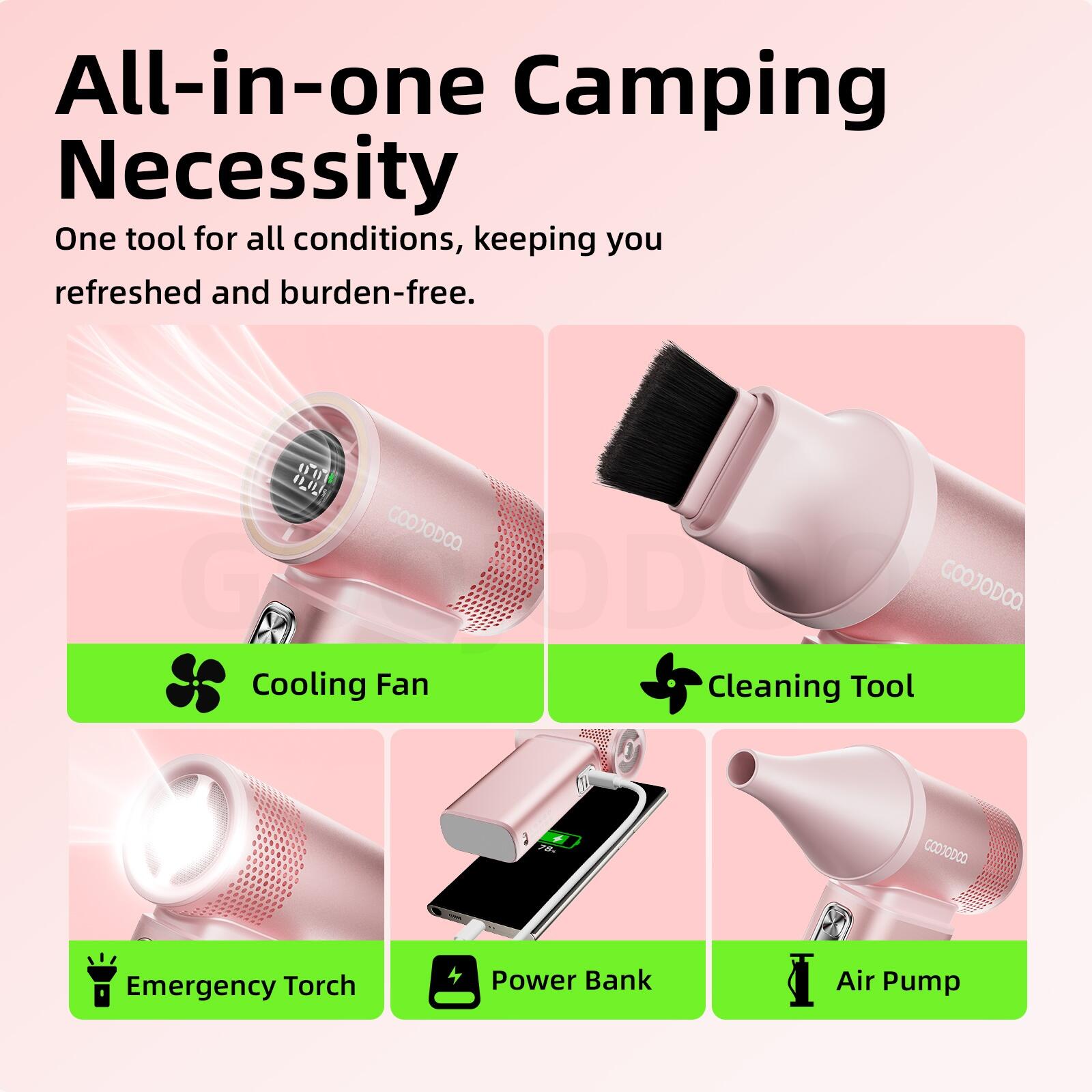 Kipas Outdoor Multifungsi GOOJODOQ GFS015 – Kecil Tapi Kuat
