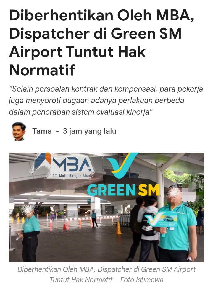 Dispatcher Green SM Airport Soetta Mengaku Diberhentikan Sepihak