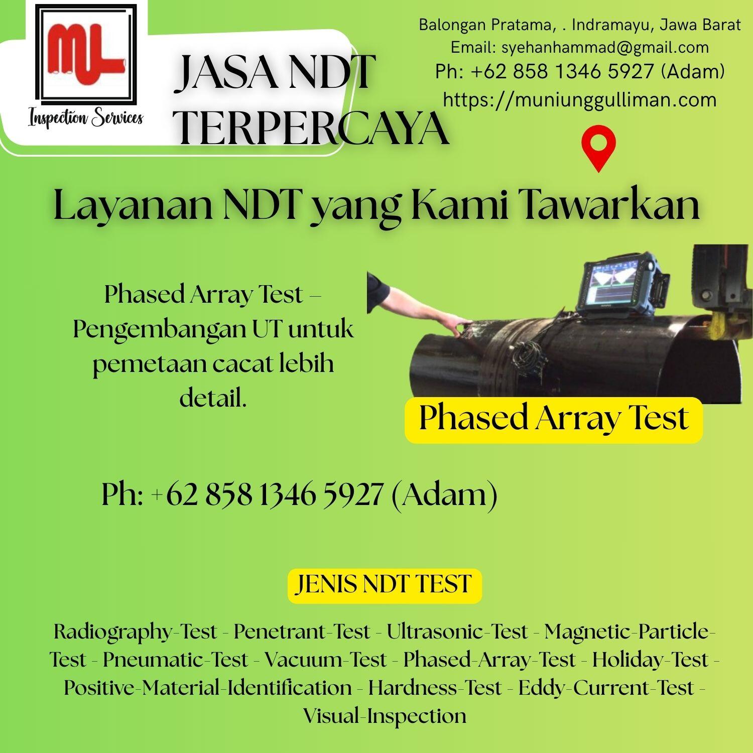 Phased Array Test pengujian material industri ,Subang 