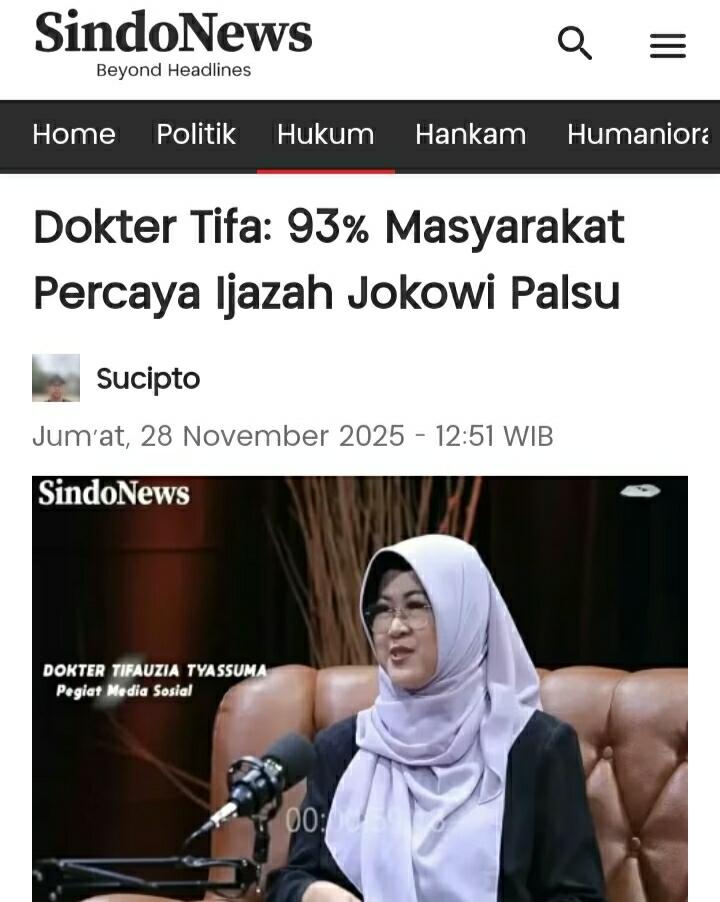 Rismon Ajukan RJ Kasus Ijazah Palsu Jokowi, Dokter Tifa: Perjuangan Memang Berat