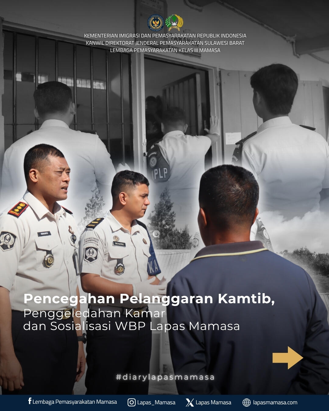 Pencegahan Pelanggaran Kamtib, Penggeledahan Kamar dan Sosialisasi WBP Lapas Mamasa