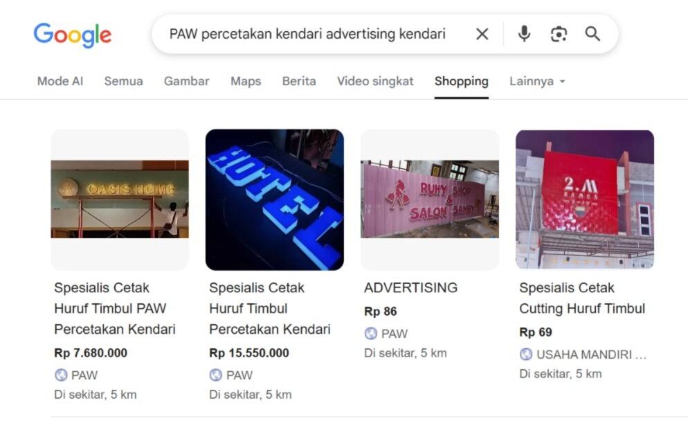 API: Percetakan Kendari Bakar Semangat PAW (Percetakan Advertising Warahmah) Kendari